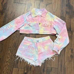 Tie Dye Jacket and Shorts Set